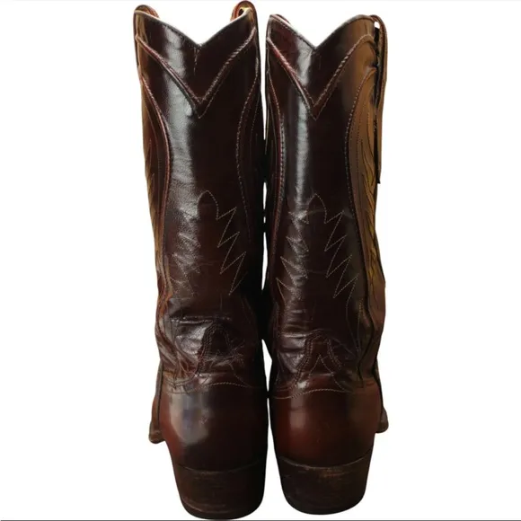 DAN POST 6683 Mens Brown Leather Western Cowboy Boots Size 9D French Tapered Toe