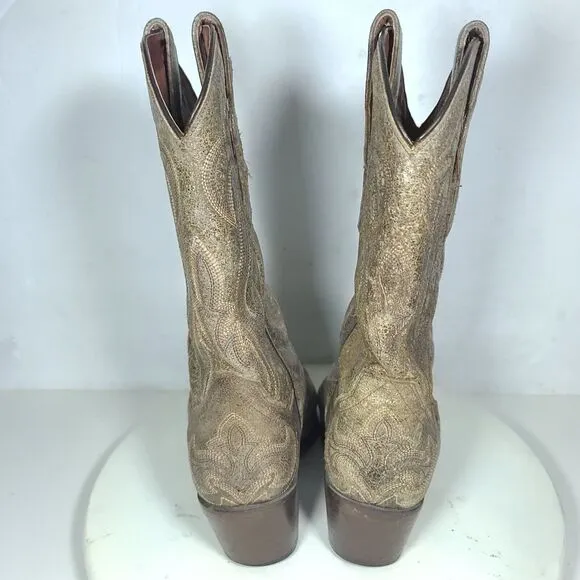 Dan Post El Paso Womens Western Boots Sz 7.5 M Brown Leather Cowgirl DP3247