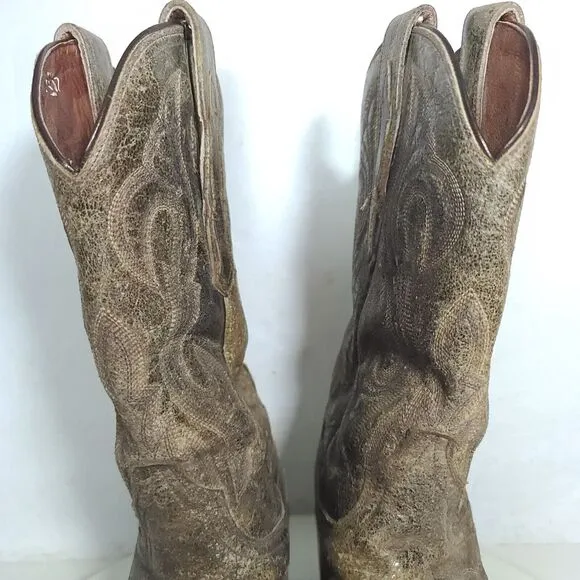 Dan Post El Paso Womens Western Boots Sz 7.5 M Brown Leather Cowgirl DP3247
