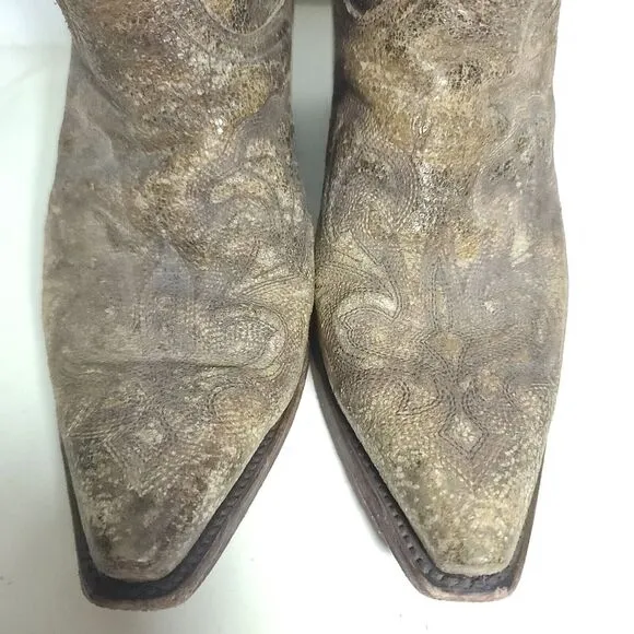 Dan Post El Paso Womens Western Boots Sz 7.5 M Brown Leather Cowgirl DP3247