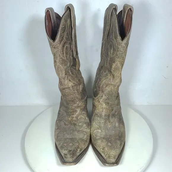 Dan Post El Paso Womens Western Boots Sz 7.5 M Brown Leather Cowgirl DP3247