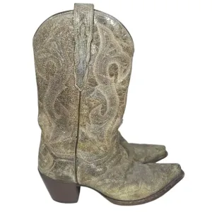 Dan Post El Paso Womens Western Boots Sz 7.5 M Brown Leather Cowgirl DP3247