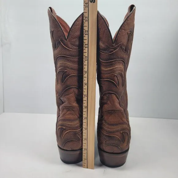 Dan Post Men's Brown Racer Leather Western Boots DP2571 US Size 13D