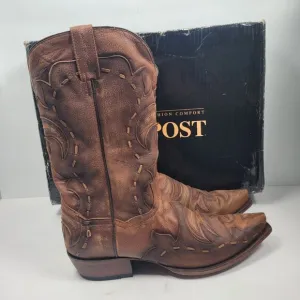 Dan Post Men's Brown Racer Leather Western Boots DP2571 US Size 13D