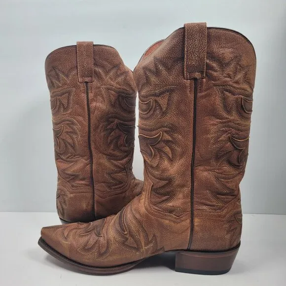 Dan Post Men's Brown Racer Leather Western Boots DP2571 US Size 13D