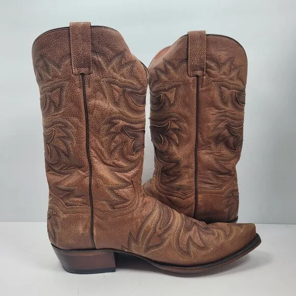 Dan Post Men's Brown Racer Leather Western Boots DP2571 US Size 13D