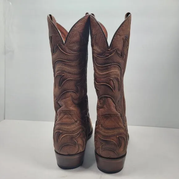 Dan Post Men's Brown Racer Leather Western Boots DP2571 US Size 13D