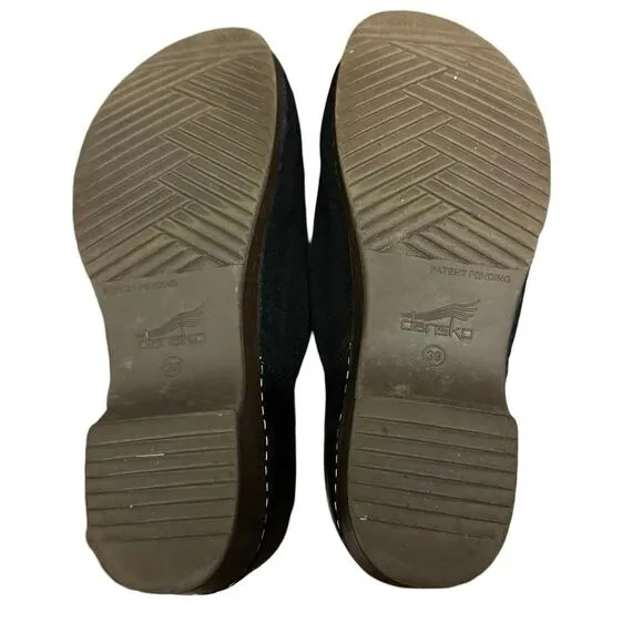 Dansko Brenna Women’s Size 39 US 8.5 Black Burnished Suede Casual Clogs Shoes