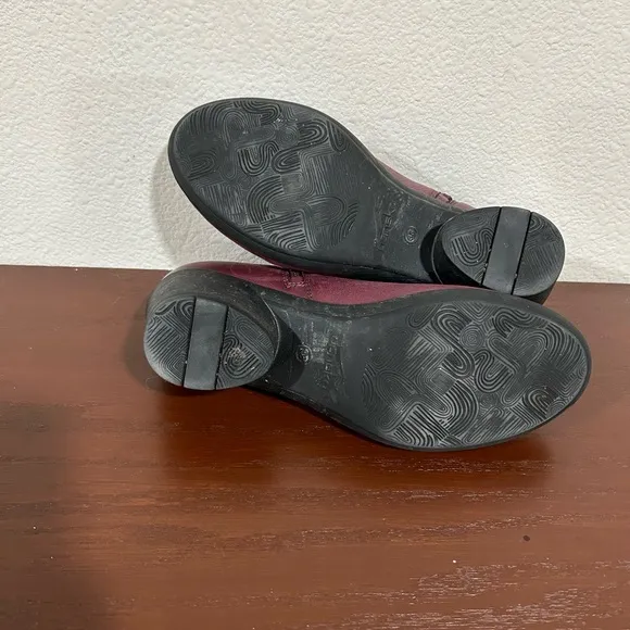 Dansko Burgundy Ombré Toe Leather Ankle Boots Size 38