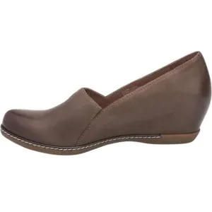 Dansko Liliana Leather Women's Brown Slip-On Wedge Shoes size 40 size 10