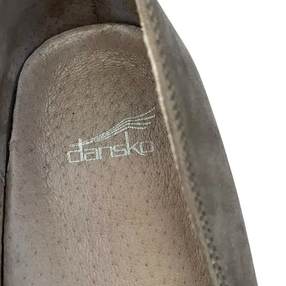 Dansko Liliana Leather Women's Brown Slip-On Wedge Shoes size 40 size 10