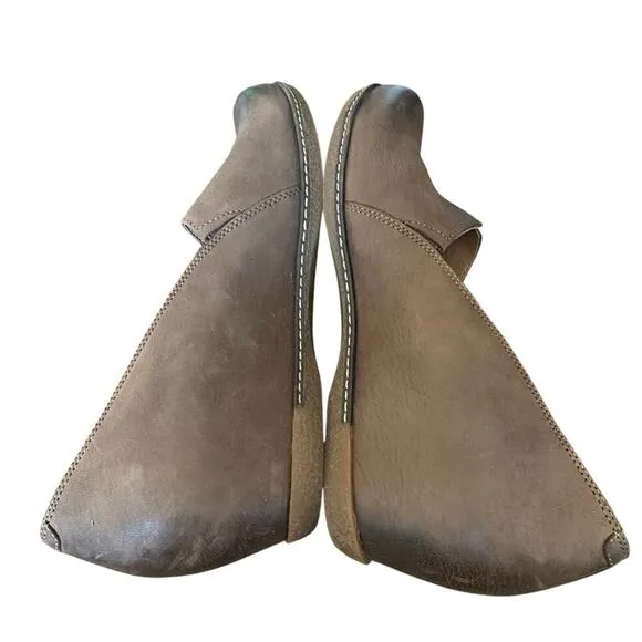 Dansko Liliana Leather Women's Brown Slip-On Wedge Shoes size 40 size 10