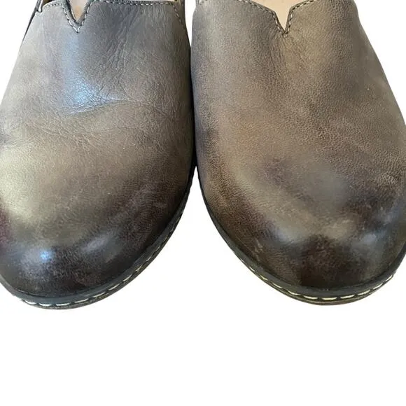 Dansko Liliana Leather Women's Brown Slip-On Wedge Shoes size 40 size 10