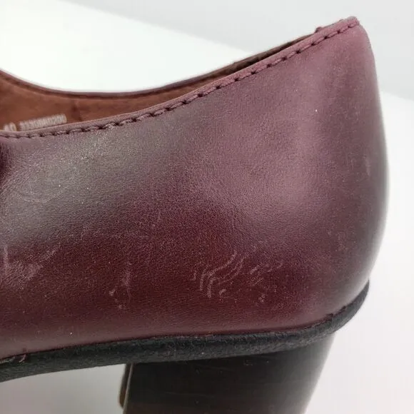 Dansko Page Womens Size EU 40 US 9.5-10 Red Leather 2.5&quot; Heel Mary Jane Shoes