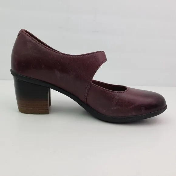 Dansko Page Womens Size EU 40 US 9.5-10 Red Leather 2.5&quot; Heel Mary Jane Shoes