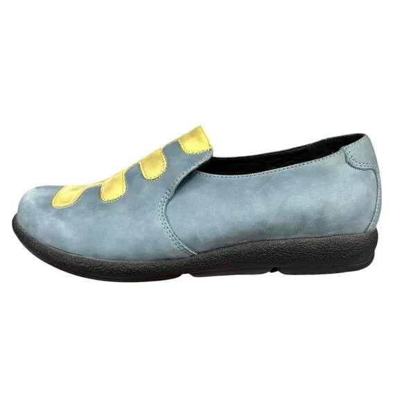Dansko Women’s Geneva Blue Yellow Leather Oxford Size 38 US 7.5/8