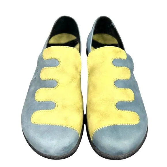 Dansko Women’s Geneva Blue Yellow Leather Oxford Size 38 US 7.5/8