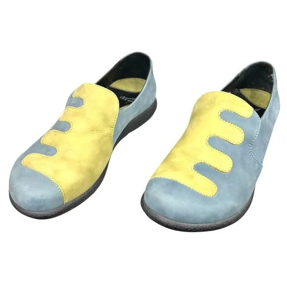 Dansko Women’s Geneva Blue Yellow Leather Oxford Size 38 US 7.5/8