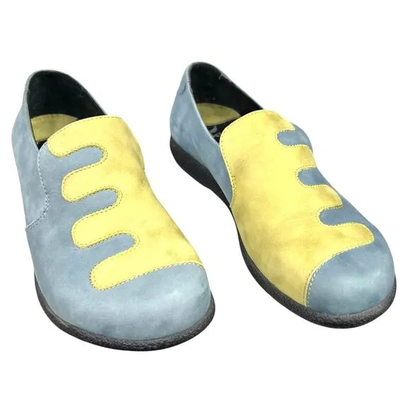 Dansko Women’s Geneva Blue Yellow Leather Oxford Size 38 US 7.5/8