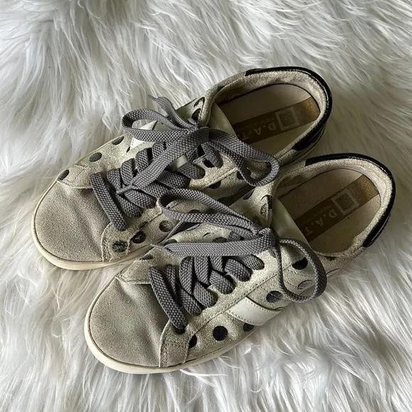 D.A.T.E premium sneakers suede leather polka dot shoe size 7