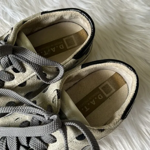 D.A.T.E premium sneakers suede leather polka dot shoe size 7