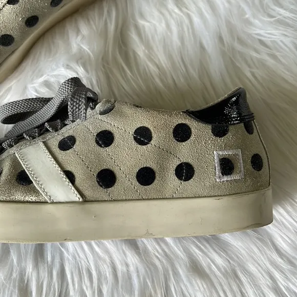 D.A.T.E premium sneakers suede leather polka dot shoe size 7