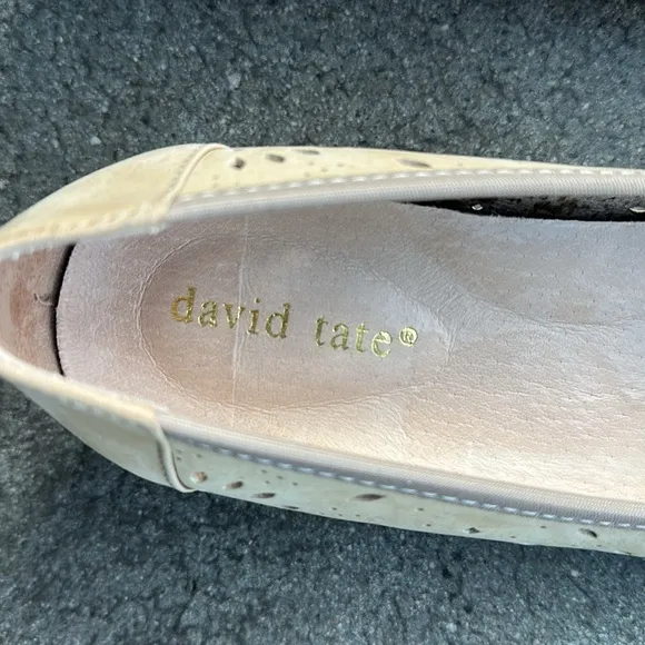 David Tate genuine leather tan Shoes, block heel size 8