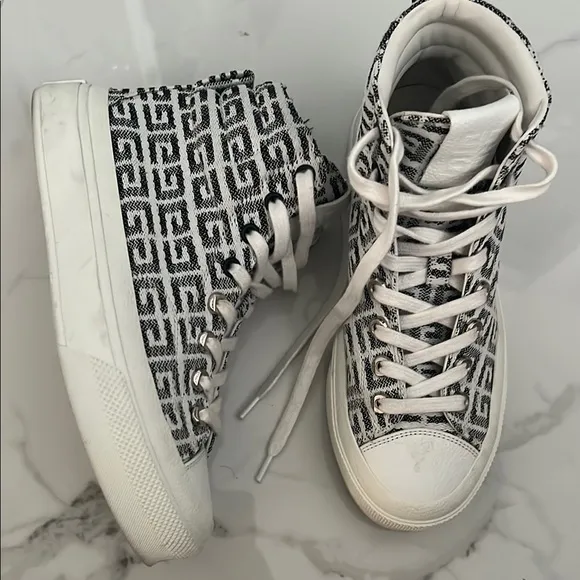 Designer High-Top Sneakers in Black and White