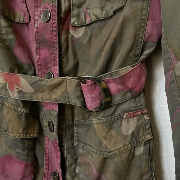 DESIGUAL | Camoasis Khaki Floral Parka Jacket SS21 Style 21SWEN13 | Size Medium