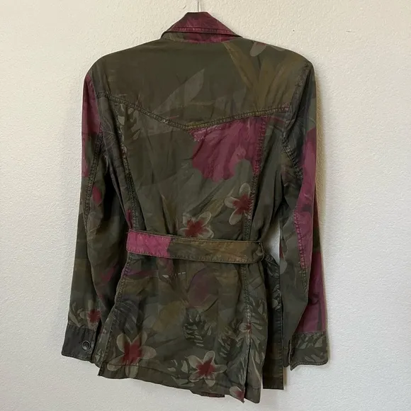 DESIGUAL | Camoasis Khaki Floral Parka Jacket SS21 Style 21SWEN13 | Size Medium