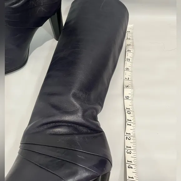 Diane Von Furstenburg DVF Blue Leather Knee Boots Sz. 8.5