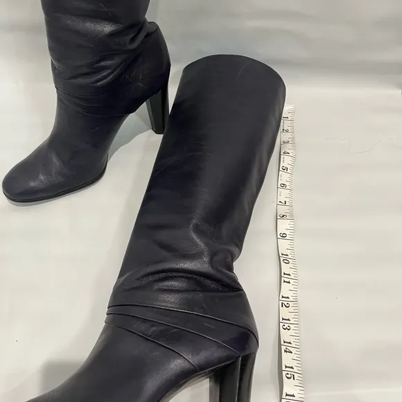 Diane Von Furstenburg DVF Blue Leather Knee Boots Sz. 8.5
