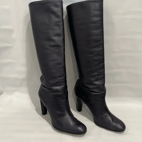 Diane Von Furstenburg DVF Blue Leather Knee Boots Sz. 8.5