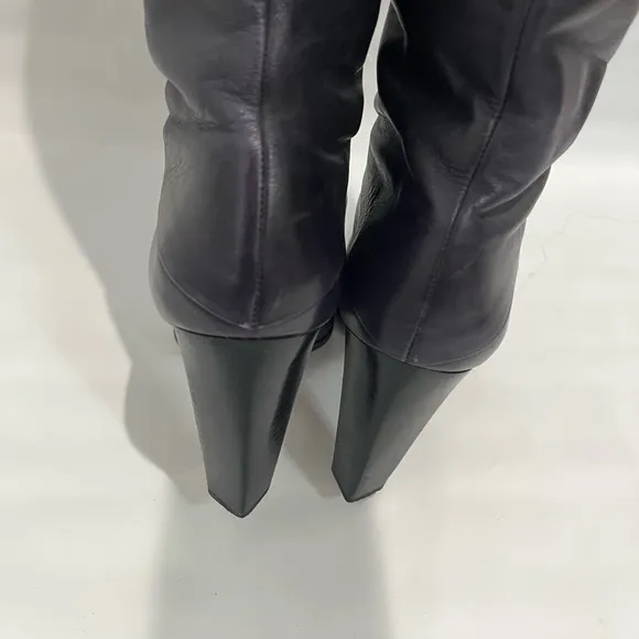 Diane Von Furstenburg DVF Blue Leather Knee Boots Sz. 8.5