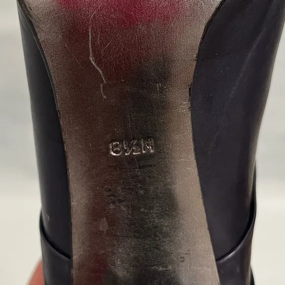 Diane Von Furstenburg DVF Blue Leather Knee Boots Sz. 8.5