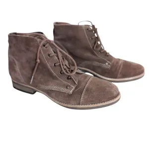 Diba Brown Eli Suede Leather Lace Up Prairie Boots Size 7