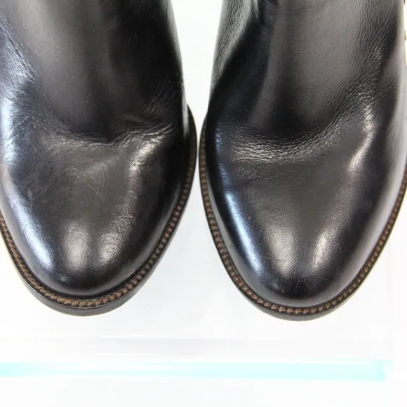Diesel Black Leather Bootie EU 39 Women Heeled Boot Western Style Guadalupy