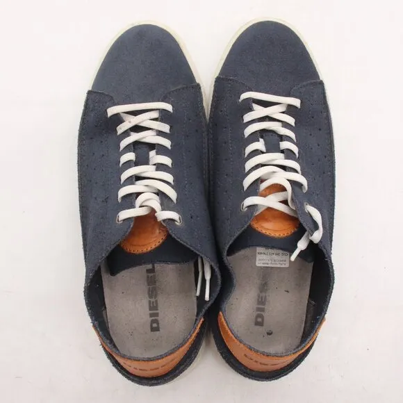 DIESEL Dyneckt S- Naptik  Men’s Size EU 39 Blue Suede Leather Lace Sneakers