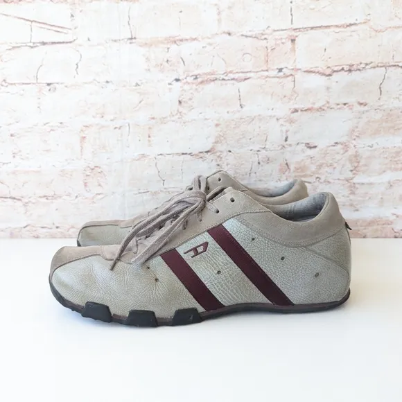 Diesel Gray and Brown Sneakers with Suede and Leather