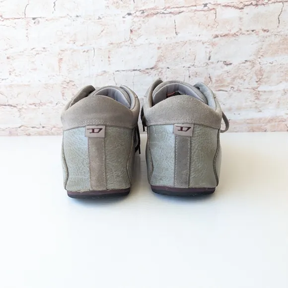 Diesel Gray and Brown Sneakers with Suede and Leather