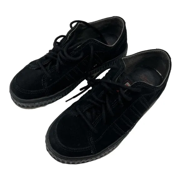 DIESEL LOW-TOP SNEAKERS WITH PLATFORM unisex black suede size M 6 W 7