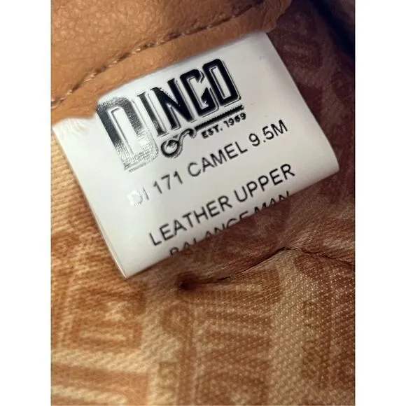 Dingo Women's Camel Leather Flirty N' Fun Embroidered Cowboy Boots Size 9.5