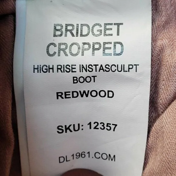 DL1961 Marianna Hewitt Bridget Cropped High Rise Instasculpt Boot Jeans 20W New