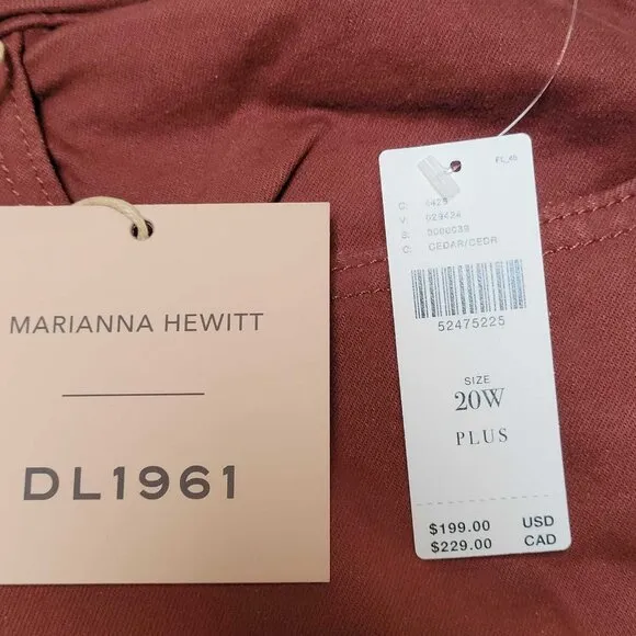 DL1961 Marianna Hewitt Bridget Cropped High Rise Instasculpt Boot Jeans 20W New