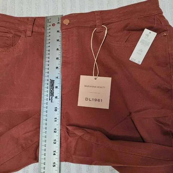 DL1961 Marianna Hewitt Bridget Cropped High Rise Instasculpt Boot Jeans 20W New