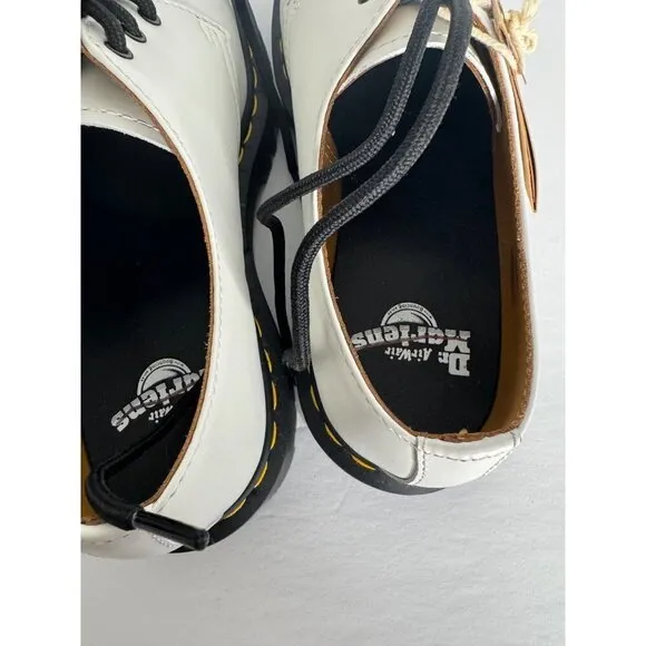 Doc Dr. Martens 3-Eye Bex Oxford Shoes Lug Heel White Leather EU 41 M 8 L 9 NEW