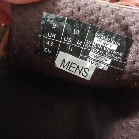 Doc Dr Martens Perry Brown Leather Casual Shoes Size US M 10