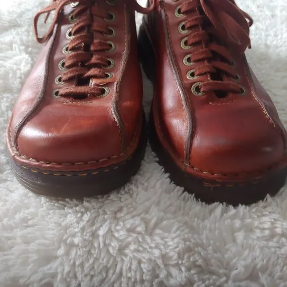 Doc Dr Martens Perry Brown Leather Casual Shoes Size US M 10