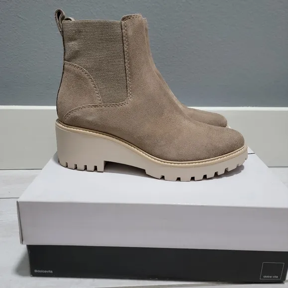 Dolce Vita Haddie Almond Brown Suede Ankle Boots