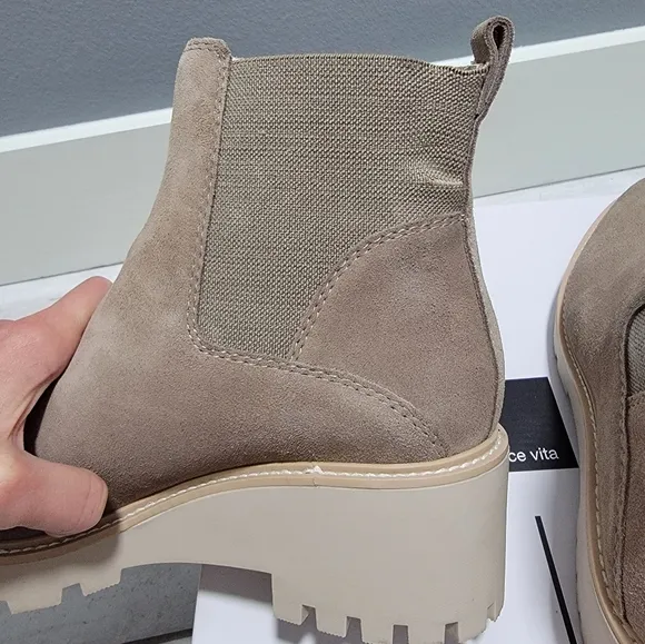 Dolce Vita Haddie Almond Brown Suede Ankle Boots